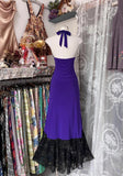 Purple V-neck Lace Mermaid Long Prom Dress Backless Birthday Party Dress HZ1024