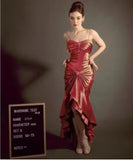 Spaghetti Strap Mermaid Satin Dark Green Long Prom Dress Gorgeous Evening Dress HZ1024