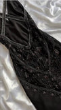 Black Beaded Halter Neck Mermaid Chiffon Prom Dress for Party Enchanted Backless Sleeveless Evening Gown HZ1024