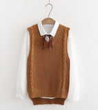 Preppy Sleeveless Sweater HZ1024