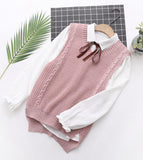 Preppy Sleeveless Sweater HZ1024