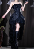 Personality Lace A-Line Strapless Prom Dress Birthday HZ1024