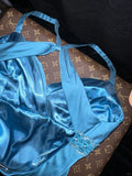 Blue Sweetheart Neck Bodycon Dress Satin Backless Prom Dress Formal Evening Dress HZ1024