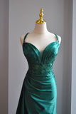 Green Sweetheart Neck Mermaid Long Prom Dress Gorgeous Formal Evening Dress HZ1024