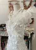 Gentle Water Gloss Mermaid Sequin Applique Long Prom Dress Gorgeous One Shoulder Wedding Evening Dress HZ1024