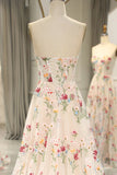 16 ?? Strapless A-line Floral Prom Dress &Wedding Dress- ?? Gorgeous Embroidery Applique & Tulle Evening for Birthday, Graduation HZ1024