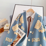 bear cardigan sweater loose knitted cardigan HZ1024