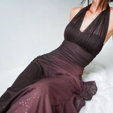 Green Formal Dresses, V-neck Sheath Glitter Birthday Dresses, Chiffon Retro Backless Party Dresses HZ1024