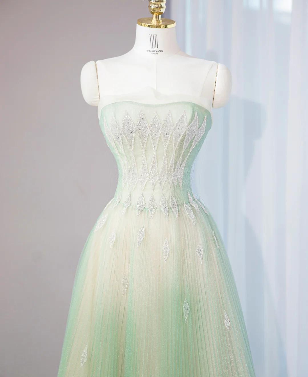 Fairy Style Ball Gown for Birthday&Quinceanera-Sparkling Diamond A-line Tulle Evening Dress HZ1024