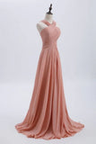 Blush Pink Prom & Wedding Dress-Sweet 16 Chiffon Evening Gown for Graduation & Quinceanera HZ1024