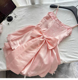 Spring Pool Party Dress Pink Satin A-Line Short Prom Dress for Birthday &Homecoming HZ1024