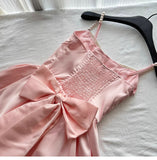 Spring Pool Party Dress Pink Satin A-Line Short Prom Dress for Birthday &Homecoming HZ1024
