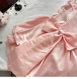 Spring Pool Party Dress Pink Satin A-Line Short Prom Dress for Birthday &Homecoming HZ1024
