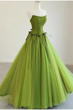 ??Fairytale Tulle Ball Dress for Wedding & Birthday - Strapless A-line Evening Dress HZ1024