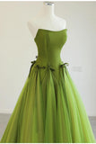 ??Fairytale Tulle Ball Dress for Wedding & Birthday - Strapless A-line Evening Dress HZ1024