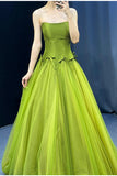 ??Fairytale Tulle Ball Dress for Wedding & Birthday - Strapless A-line Evening Dress HZ1024
