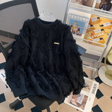 Thickened Fringe Crew Neck long sleeve sweater HZ1024