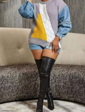 patchwork long-sleeved women's sweater HZ1024