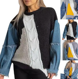 patchwork long-sleeved women's sweater HZ1024