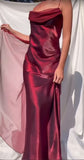 Purple Satin Prom Dress Vintage Glam Evening Gown with Chiffon Ribbon HZ1024