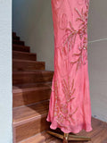 Light Purple One Shoulder Bodycon Beading Chiffon Prom Dress Vintage Glitter Evening Gown HZ1024
