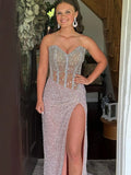 Sequins Mermaid Prom Dress With Beading HZ1024