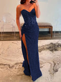 Sequins Mermaid Prom Dress With Beading HZ1024