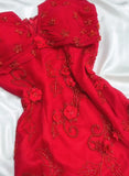 Fairytale Red Chiffon Prom Dress for Party&Birthday Glitter Beaded Applique Evening Gown HZ1024