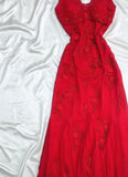 Fairytale Red Chiffon Prom Dress for Party&Birthday Glitter Beaded Applique Evening Gown HZ1024
