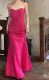 Pink Spaghetti Strap Beaded Long Prom Dress Formal Evening Gowns HZ1024