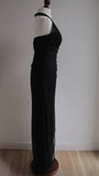 Black Chiffon Beaded Neck Prom Dresses Elegant White Ruffle Party Dresses HZ1024