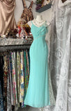 Mint Green Spaghetti Strap Chiffon Lace Bodycon Prom Dress Elegant Party Dress HZ1024
