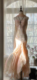 Spaghetti Straps Ombre Chiffon Mermaid Gowns Vintage Gentle Backless Prom Dress HZ1024