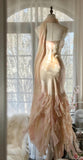 Spaghetti Straps Ombre Chiffon Mermaid Gowns Vintage Gentle Backless Prom Dress HZ1024