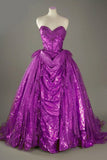 Gold Sweetheart Glitter Beaded Tulle Ball Gowns Formal Evening Gowns HZ1024