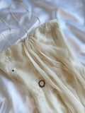 White Spaghetti Straps Chiffon Sheath Gentle Prom Dresses with Beading HZ1024