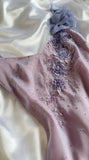 Purple Spaghetti Straps Sheath Sparkling Beaded Chiffon Short Prom Dresses Applique Party Dresses HZ1024