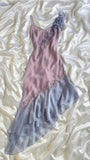 Purple Spaghetti Straps Sheath Sparkling Beaded Chiffon Short Prom Dresses Applique Party Dresses HZ1024