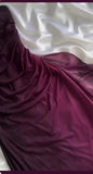 Grape One Shoulder Shiny Chiffon Sheath Elegant Party Dress with Ruffles HZ1024