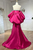 Fuchsia Sweetheart Mermaid Satin Long Prom Dress Simple Formal Evening Dress HZ1024