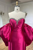Fuchsia Sweetheart Mermaid Satin Long Prom Dress Simple Formal Evening Dress HZ1024