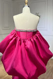 Fuchsia Sweetheart Mermaid Satin Long Prom Dress Simple Formal Evening Dress HZ1024