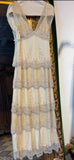 Pearl White V-neck Chiffon Beaded Evening Dresses Simple Wedding Guest Dresses with Embroidered Appliques HZ1024