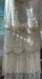 Pearl White V-neck Chiffon Beaded Evening Dresses Simple Wedding Guest Dresses with Embroidered Appliques HZ1024