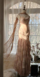 Spaghetti Straps Printed Chiffon Sheath Sparkling Beaded Evening Dress HZ1024