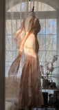 Spaghetti Straps Printed Chiffon Sheath Sparkling Beaded Evening Dress HZ1024