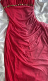 Gradient Red Halter Sheath Party Dress Elegant Gothic Glitter Chiffon Prom Dress HZ1024