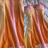 Spaghetti Straps Chiffon Colorful Party Dress Gothic Short Prom Dress Homecoming Dresses HZ1024