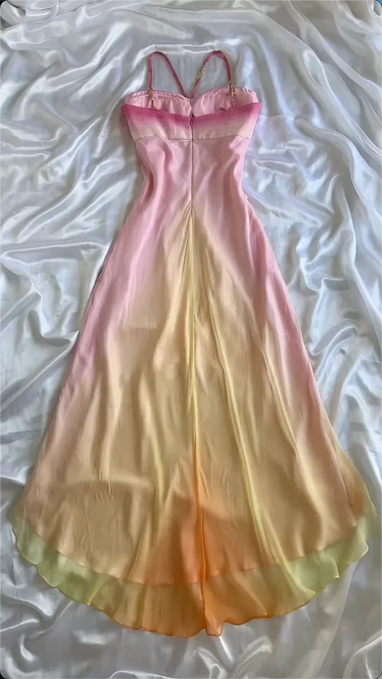 Spaghetti Straps Chiffon Colorful Party Dress Gothic Short Prom Dress Homecoming Dresses HZ1024