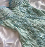 Tiffany Blue Spaghetti Strap Chiffon Party Dresses Lace Applique Short Prom Dresses Homecoming Dress HZ1024